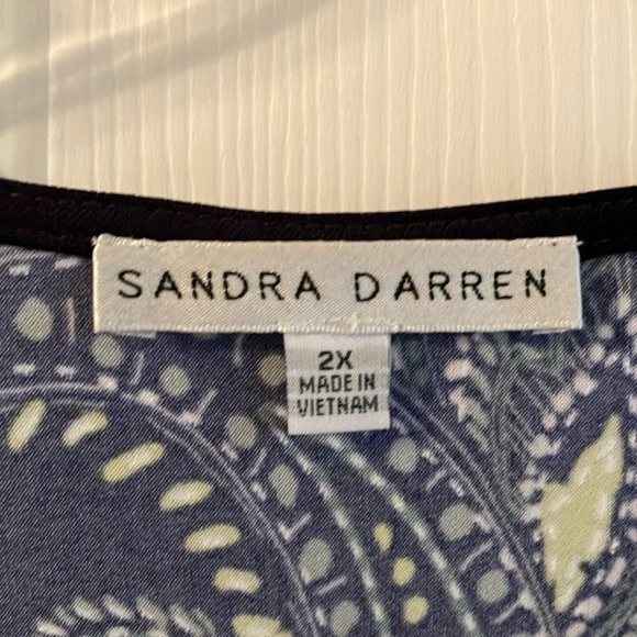 NWOT Sandra Darren Blue and White Maxi Sundress - Picture 5 of 6